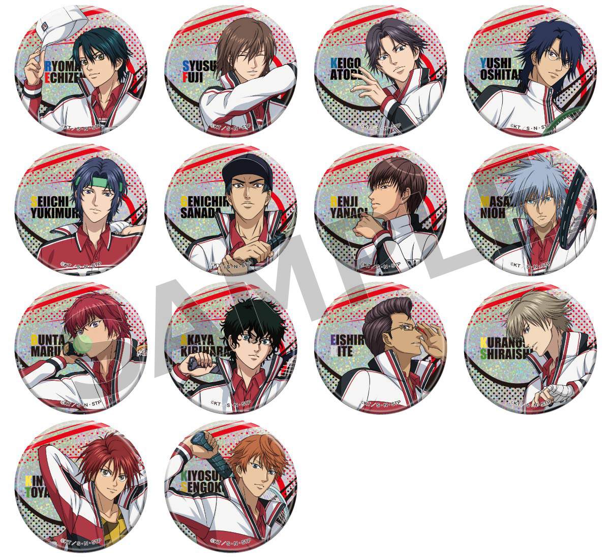 テニプリ クロス缶バッジ メタルチャーム テニプリ クロス缶バッジ メタルチャーム 新テニスの王子様 500